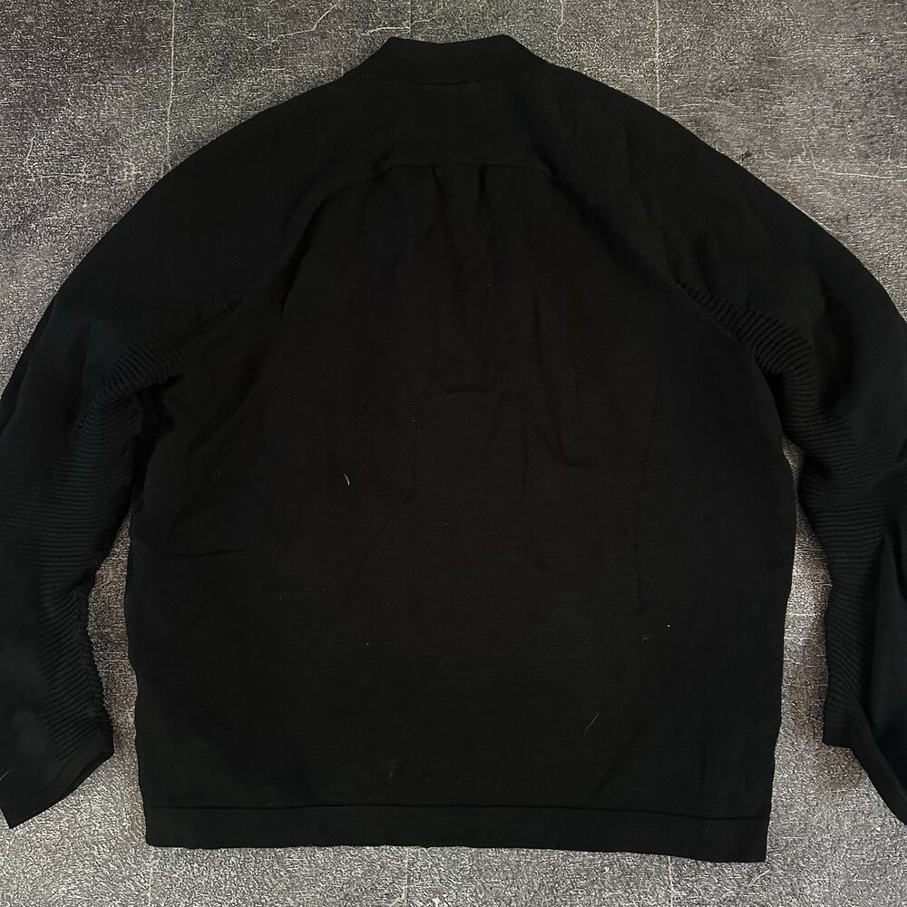 Men's Nike Tech Knit Fleece Black Full Zip Up Cotton Nylon Bomber Jacket Sz XL - Picture 4 of 4